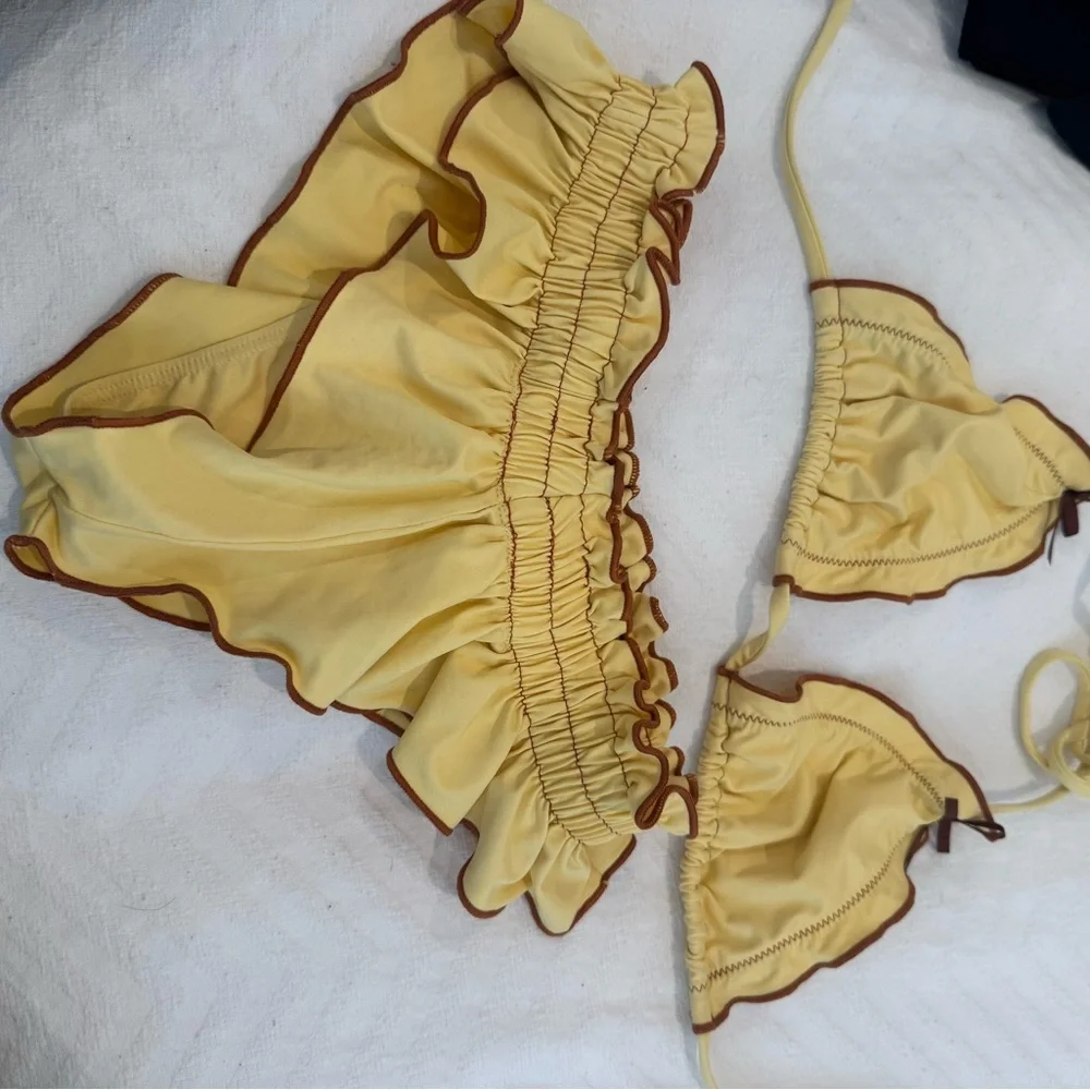 Yellow Ruffled Bikini Set - Picture 2 of 5